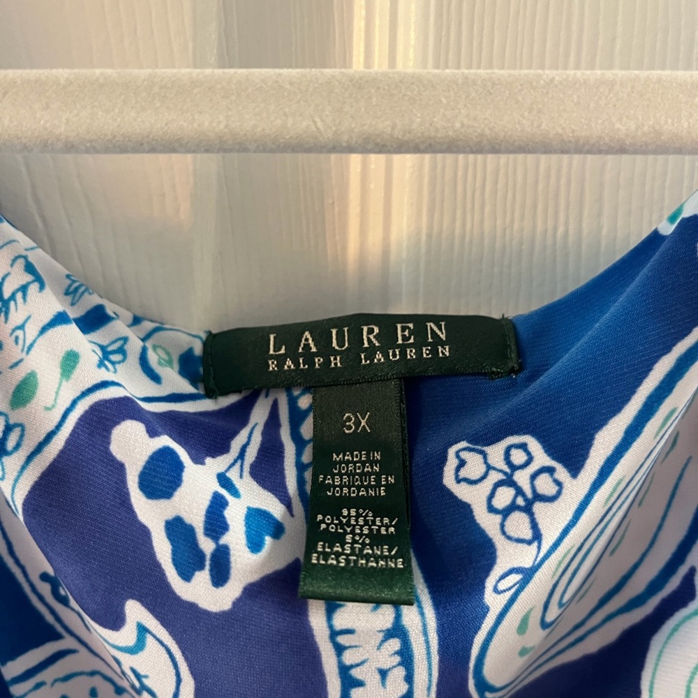 Ralph Lauren Navy and White Paisley Midi Dress - Picture 2 of 3